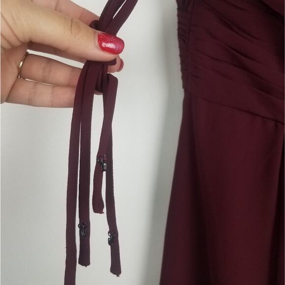 Bill Levkoff | Maroon Strapless Dress Bridesmaid Formal Fit & Flare - Picture 5 of 6
